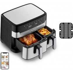 Moulinex Friteuse sans huile Easy Fry and Grill Dual Inox EZ905D20