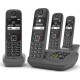 Gigaset A695A Quattro - 4 téléphones DECT sans Fil avec répondeur gris