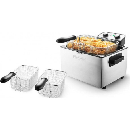 NC Friteuse 2 paniers 5L KITCHEN COOK K-FRY XL INOX coloris inox