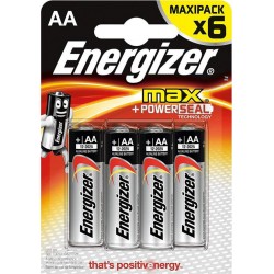 Energizer Max Powerseal 6 piles 15V alcalines AA (lot de 2)