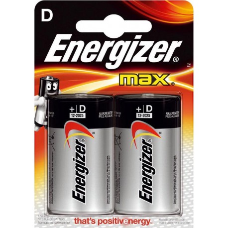 Energizer Max 2 piles 9V alcalines D/LR20 (lot de 4)