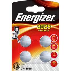 Energizer 4 piles boutons lithium 3V CR 2025 (lot de 2)