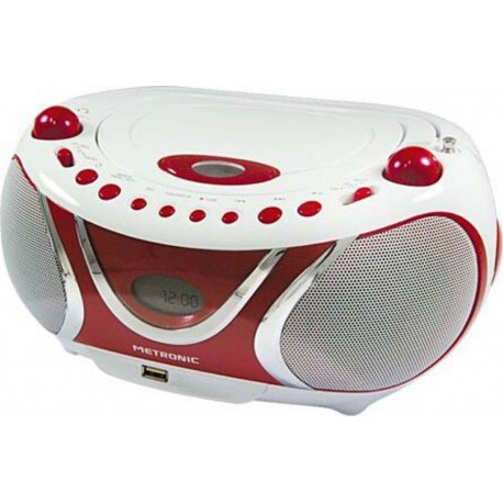 Metronic Radio CD Radio CD-MP3 USB FM Cherry - rouge et blanc