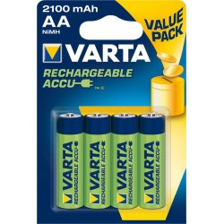 Varta 4 piles rechargeables 2100mAh 1,2V AA (lot de 2)