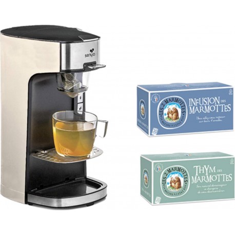 SENYA Machine à thé Crème + 2 boites d'infusions