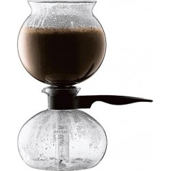 Bodum pebo cafetière à dépression, en verre, 8 tasses, 1L Noir 1208-01