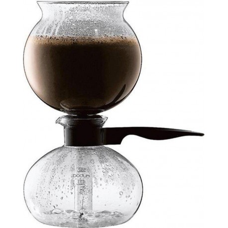 Bodum pebo cafetière à dépression, en verre, 8 tasses, 1L Noir 1208-01
