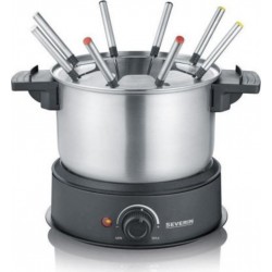 Sev4008146039560 Severin fo2473 fondue électrique 8 personnes avec caquelon inox amovible, inclus : protection anti-projections