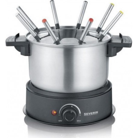 Sev4008146039560 Severin fo2473 fondue électrique 8 personnes avec caquelon inox amovible, inclus : protection anti-projections