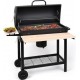 Oneconcept gq5-beefbutler barbecue à charbon type smoker fumoir - 2 grilles & tablettes latérales