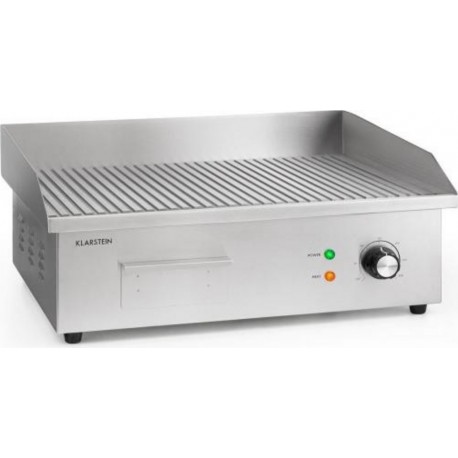 Klarstein grillmeile 3000r pro barbecue électrique 3000W - plaque de cuisson rainurée 54,5x35cm - inox & fonte TK56-Grillmeile-3