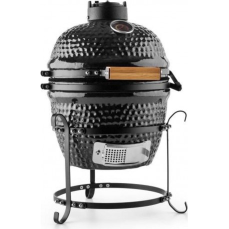 Klarstein barbecue kamado avec dôme en céramique ø 32cm - grille de cuisson inox ø 20cm - noir
