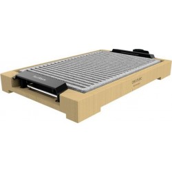 Plancha électrique cecotec tasty&grill 2000 bamboo linestone bois, 2000 w, thermostat réglable