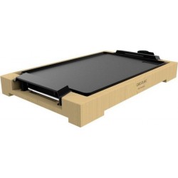 Plancha électrique cecotec tasty&grill 2000 en bambou, 2000 w, thermostat réglable