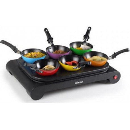 Tristar set de 6 woks colorés plaque chauffante et crepes