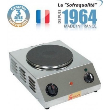 Réchaud electrique professionnel - 1 plaque 230 v - diamètre 300 mm - sofraca - 490