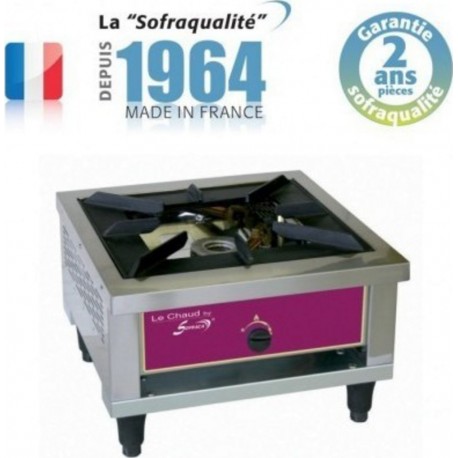 Réchaud gaz professionnel - classique et wok - 1 feu - 14000 w - sofraca