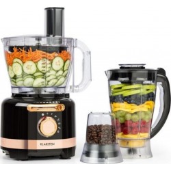 Klarstein luca blender mixeur sur pied multifonction 3 litres, fonction extracteur de jus, nombreux accessoires, sans bpa - noir
