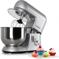 Klarstein bella argentea - robot de cuisine patissier multifonction (2000w, bol de 5l, 6 vitesses)