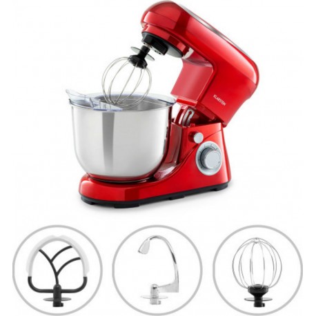 Klarstein bella pico 2g robot de cuisine multifonction - bol 5 litres - 6 vitesses - 1200W - rouge TK2-BellaPicoRed2G