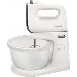 Philips hr3745/00 - robot pétrin daily avec 5 vitesses et fonction turbo, crochets en acier inoxydable, récipient inclus, 450 w,