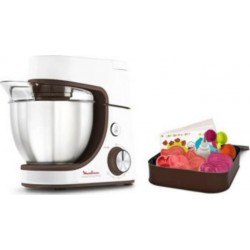 Moulinex qa51k110 masterchef gourmet baking with kids, robot pâtissier, 1100 w, 5 vitesses, fonction pulse, bol inox, kit pât… M