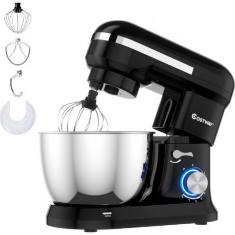 Giantex robot pâtissier 1300W avec bol 4,5l en acier inox batteur electrique à 8 vitesses réglables avec batteur,fouet,crochet