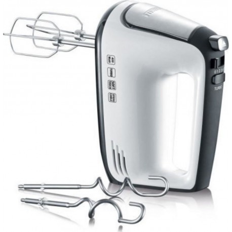 Severin hm3830 batteur électrique : mélange, bat, pétrit - 5 vitesses + fonction turbo, 1 600 tours/min, 2 fouets et crochets… S