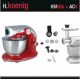 H.koenig km80 s rouge + ac8 : robot petrin 1000w+ accessoires optionnels