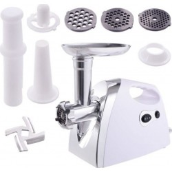 Giantex hachoir à viande electrique, machine à saucisse 1200W en abs + alliage d'aluminium + acier allié, 3 lames, blanc