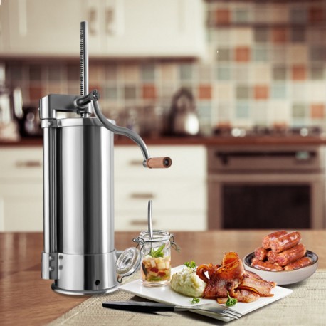 Giantex poussoir à saucisses 6l machine à saucisse remplissage de saucisse en acier inoxydable avec 6xtubes