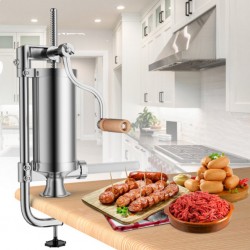 Giantex poussoir à saucisses, machine à saucisse, capacité de 1.5l, remplissage de saucisse en acier inoxydable avec 4 tubes de