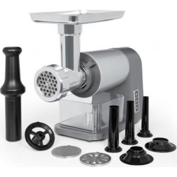 Klarstein mett max hachoir électrique semi-professionnel - 3 disques perforés acier & poussoir à saucisses inclus - gris AMG191