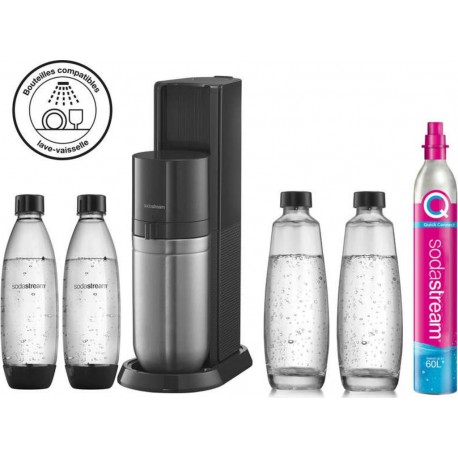 Sodastream Machine à soda MACHINE DUO NOIRE PACK 4 BOUTEILLE