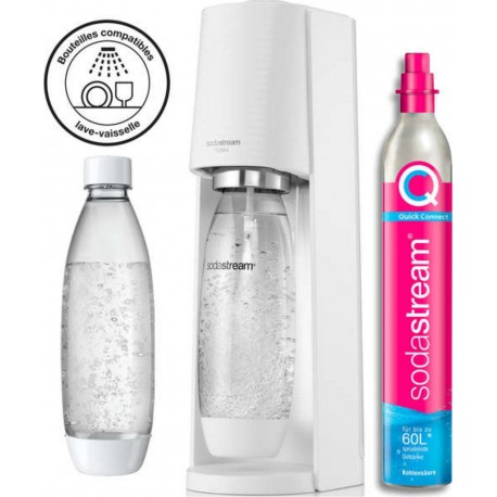Sodastream Machine à soda TERRA BLANCHE PACK LAVE VAISSELLE