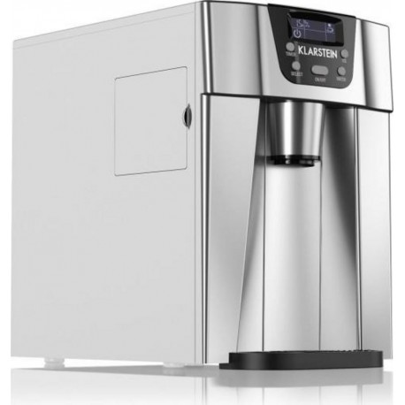 Klarstein ice volcano 2 g machine à glaçons 12kg en 24h - 2 tailles de cubes - écran led - argenté