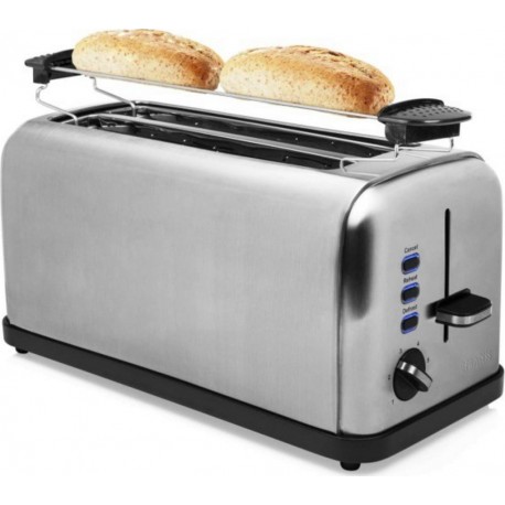 Princess grille-pain steel style 2 fentes longues 1759 w inox argenté 426534