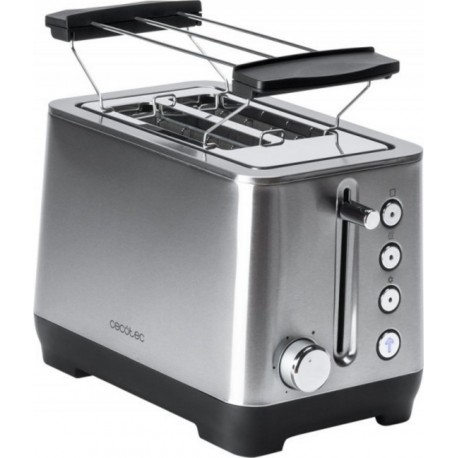 Cecotec Grille-pain cecotec big toast double acier, 2 fentes courtes extra larges, 1000 w