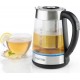Klarstein ostfriese bouilloire 1,7 l & passe-thé 2-en-1 2200W led - inox & verre