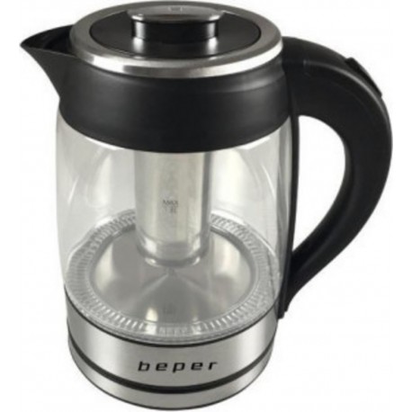 Beper bb.103 bouilloire électrique en verre - 1,8 l - 2200 w - noir BEP8051772718510