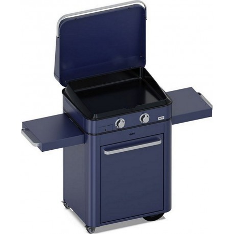 NC Plancha gaz ENO Enosign 65 chariot + Plancha bleu navy