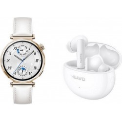 Huawei Montre connectée Pack Watch GT5 41mm Blanc + Buds Blancs