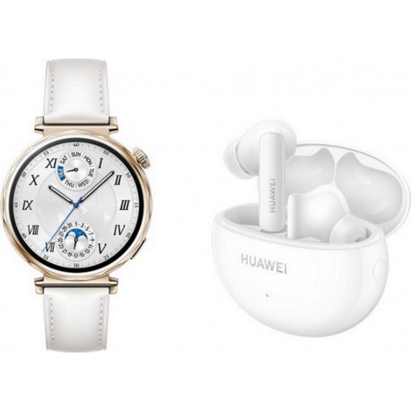 Huawei Montre connectée Pack Watch GT5 41mm Blanc + Buds Blancs