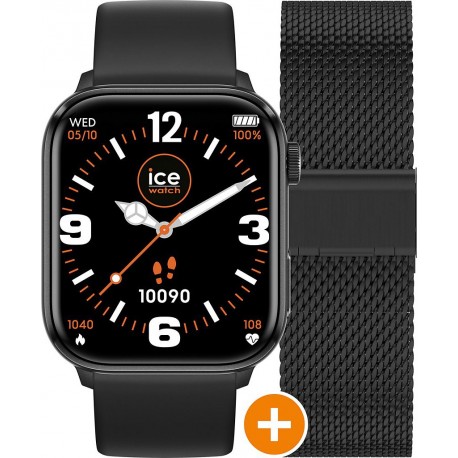 Ice-Watch Montre connectée ICEWATCH smart 2.0 AMOLED Black + Bracelet Milane