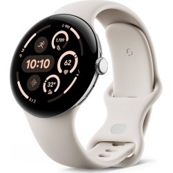 Google Montre connectée Pixel Watch 3 45 mm Argent Poli 4G
