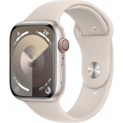 Apple Montre connectée WATCH Serie 9 Cellular 45mm Aluminium/Lumière Stellaire M/L