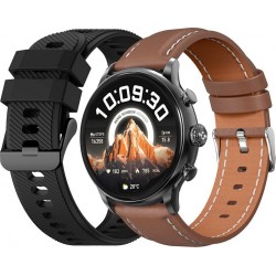 NC Montre connectée ECHO Rainbow Voyager Noir Silicone+MarronCuir