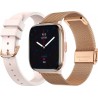 NC Montre connectée ECHO Rainbow Nano Or Rose Silicone + Milanais