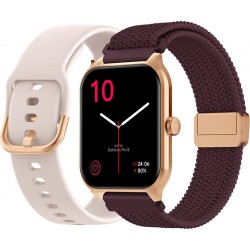 NC Montre connectée ECHO Rainbow ProS OrRose Silicone+BordeauNylo