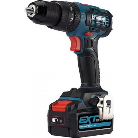 Erbauer Perceuse à percussion sans fil brushless ECD18-Li-2 18V - 2x4Ah